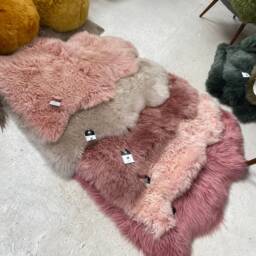 Pink Sheepskin Rug , Bubblegum Pink - thumbnail 3