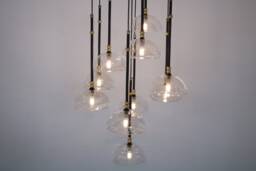 Modern Chandelier Dining Room Lighting, Round Globe Pendant Ceiling Lights, Kitchen Island Decor Mid Century Light Fixture