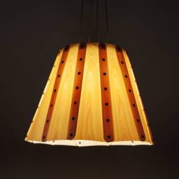 Scandinavian Wood Veneer Pendant Lamp Ceiling Light Modern Nordic Design Handcrafted - thumbnail 3