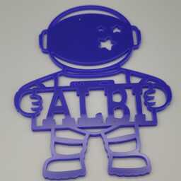 Personalised Astronaut, Outer Space Boys Bedroom Decor, Nursery Decor Name, Door Or Wall Hanger in Acrylic Wood - thumbnail 4