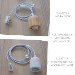 Whitewashed Bamboo Pendant Light - Handmade Rustic Woven Lamp - thumbnail 4