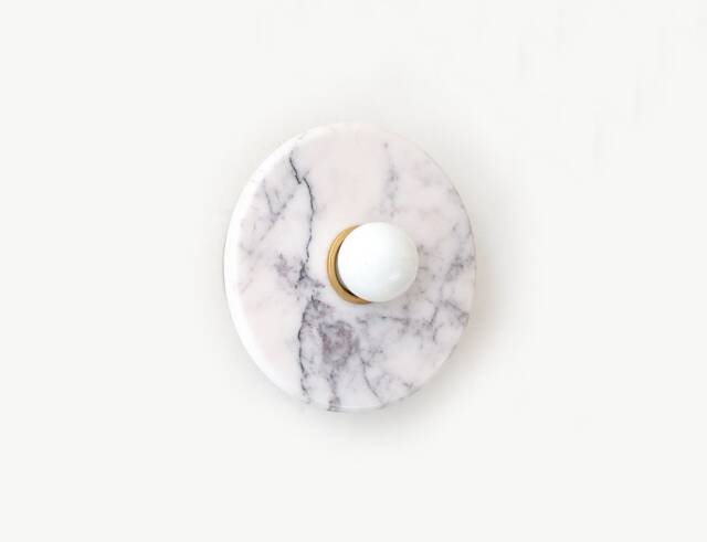 Lilac White Marble & Brass Wall Light Fixture Vanity Sconce Bathroom Light Foyer Utility Lamp - image 1
