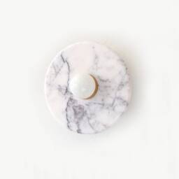 Lilac White Marble & Brass Wall Light Fixture Vanity Sconce Bathroom Light Foyer Utility Lamp - thumbnail 4