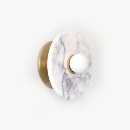 Lilac White Marble & Brass Wall Light Fixture Vanity Sconce Bathroom Light Foyer Utility Lamp - thumbnail 3