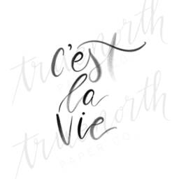 C'est La Vie Print, Digital Download, French Office Decor, Minimalist Wall Art, Simple Home Lettered Poster, Printable Art - thumbnail 3