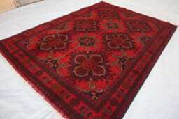 5x7 Ft Afghan Khal Mohammedi Area Rug, Bukhara Handmade Geometric Genuine Turkmen Oriental Living Room D??cor Carpet - thumbnail 1