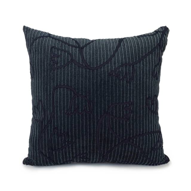 Smokey Blue Pillow, Throw Pillow Cover, Decorative Cushion Pillowcase, Accent Floral Pattern, Velvet Pillow - image 1