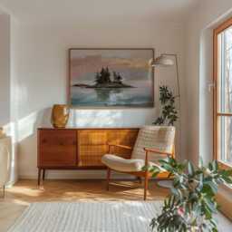 Coastal Island Poster, Pine Landscape Print, Seascape Wall Art, Paper - thumbnail 2