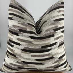 Textured Striped Pillow Cover, Cotton Wool Upholstery Sham, 20x20 - thumbnail 3