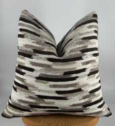 Textured Striped Pillow Cover, Cotton Wool Upholstery Sham, 20x20 - thumbnail 1