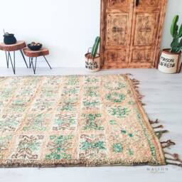 Vintage Pink Moroccan Rug, Authentic Boujaad 5.9 X 9.7 Ft - thumbnail 3