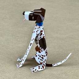 English Pointer Dog Handmade Copper Sculpture, Miniature Collectible Figurine - thumbnail 4