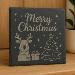 Personalised Slate Photo Engraving - Rustic Wall Art, Memorial Gift - 30x30 Or 20x30cm - thumbnail 3