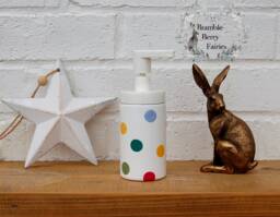 Soap Dispenser Emma Bridgewater Polka Dots Hand Wash Decoupaged Glass Handmade
