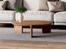 Round Coffee Table - Aesthetic Coffee Table Wood Unique Modern Original Japandi