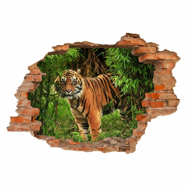 030 Wall Decal Tiger - Hole in The Wall - image 1