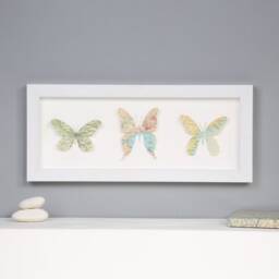 Paper Cut Butterfly Wall Art, Custom Map Wall Art Butterflies, Birthday Gift For Her, Unique Botanical Gift For Mom Mum - thumbnail 3