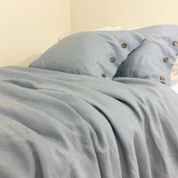 Duck Egg Blue Linen Duvet Cover With Buttons - Adding A Small Touch Of Fashion The Buttons - thumbnail 3