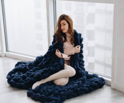 Chunky Knit Blanket, Throw, Merino Wool Giant Weighted Blanket, Throw Blanket, Baby Boy Blanket, Dog Blanket