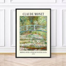 Claude Monet Bridge Over A Pond Of Water Lilies Print, Gallery Exhibition Wall Art - thumbnail 2