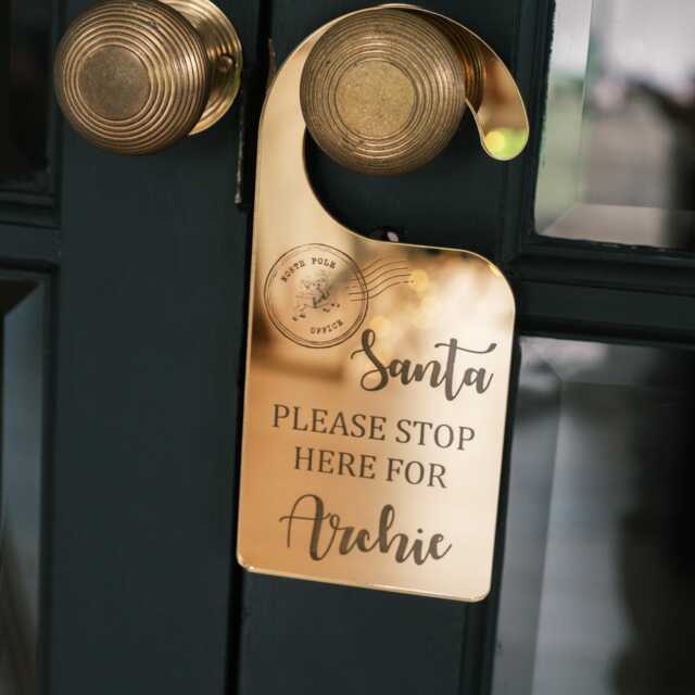 North Pole Stamp Christmas Door Decor Santa Stop Here Sign Father Claus Homemade Decorations Childrens - image 1