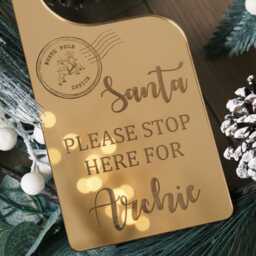 North Pole Stamp Christmas Door Decor Santa Stop Here Sign Father Claus Homemade Decorations Childrens - thumbnail 3