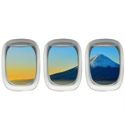 sticker Pack - Airplane Window Wall Art Decals Mt Fuji Aviation Frame Kids Room Plane Decor Vwaq Ppw21 - thumbnail 2