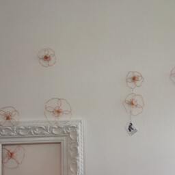 3D Wall Decoration Flowers Of Poppy in Thread Recycled Copper - thumbnail 2