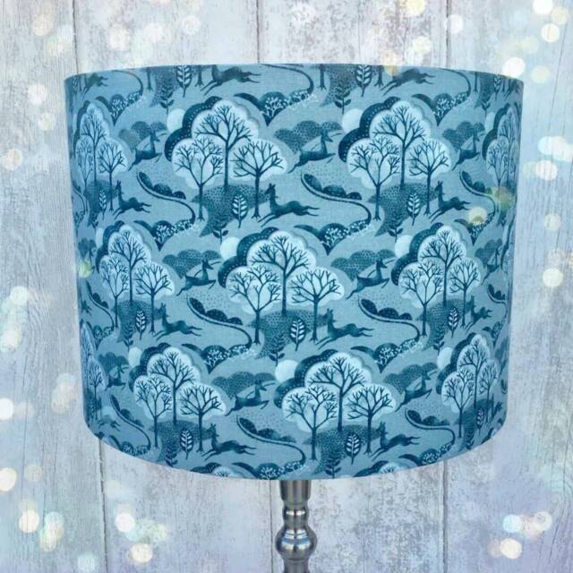Deers in The Trees Fabric Covered Lampshade 15cm Diameter Up To 35cm - image 1