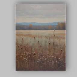 Soft Misty Meadow Autumn Landscape Canvas Wall Art Print Decor Picture Ready To Hang - thumbnail 1