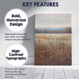 Soft Misty Meadow Autumn Landscape Canvas Wall Art Print Decor Picture Ready To Hang - thumbnail 2