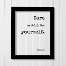 Voltaire - Floating Quote Dare To Think For Yourself Art Print Be True Original Unique Authentic Different Innovative - thumbnail 1