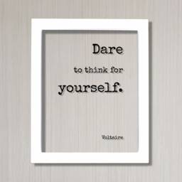 Voltaire - Floating Quote Dare To Think For Yourself Art Print Be True Original Unique Authentic Different Innovative - thumbnail 2