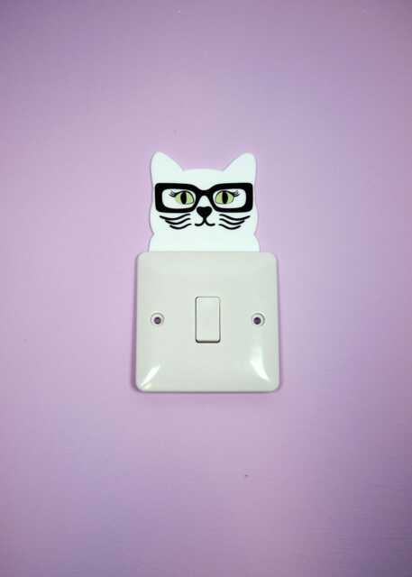 Funky Feline Light Switch Topper - White - image 1