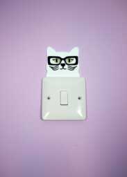 Funky Feline Light Switch Topper - White - thumbnail 1