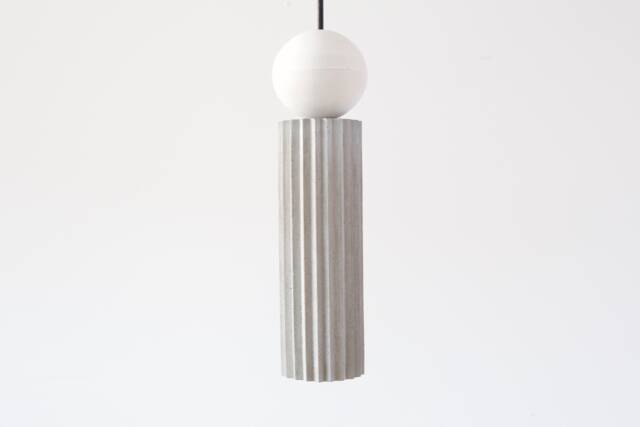 Handmade Concrete Cylinder Pendant Light With Epoxy Sphere - image 1