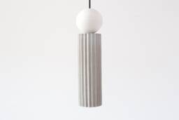 Handmade Concrete Cylinder Pendant Light With Epoxy Sphere