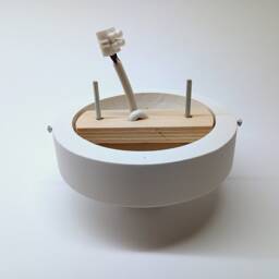 Handmade Concrete Cylinder Pendant Light With Epoxy Sphere - thumbnail 4