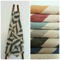 Chevron Throw Blanket - Herringbone Stonewashed Cotton Bohemian Home Decor Stylish Coverlet Soft Cozy - thumbnail 3