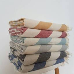 Chevron Throw Blanket - Herringbone Stonewashed Cotton Bohemian Home Decor Stylish Coverlet Soft Cozy - thumbnail 4