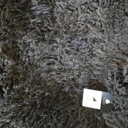 Dark Grey Curly Sheepskin Rug, Double Length Throw, Hand Finished - thumbnail 3