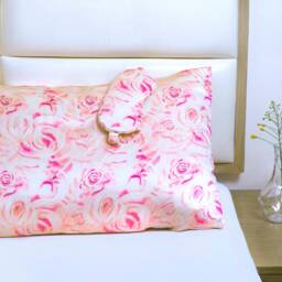 100% Mulberry Silk Pillowcase Both Sides Pattern With Eye Mask & Scrunchie Anti Ageing Smooth Skin & Hair Gift For Her Mother'sday - thumbnail 2
