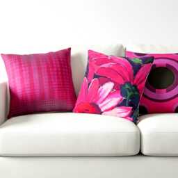 Vintage Country-style Cushion, 40 X cm, Daisies, Red, Pink, Black, 60S/70S Vintage Fabric, Cushion Cover, Pillowcase, Large Flowers, Cottage Garden - thumbnail 2