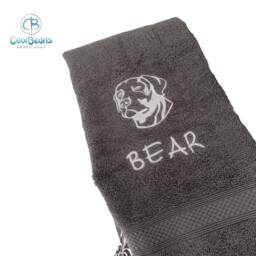 Labrador Dog Towel - Personalised Face Cloth/Hand Bath Embroidered Dog & Text - thumbnail 2