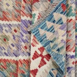 Handmade Kilim Rug, Multicolour Artisan Afghan Turkish Aztec Navajo Wool Rug 300x200 cm - thumbnail 3