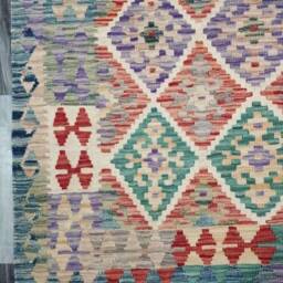 Handmade Kilim Rug, Multicolour Artisan Afghan Turkish Aztec Navajo Wool Rug 300x200 cm - thumbnail 4