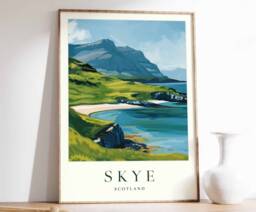 Skye Scotland Travel Poster Scottish Island Wall Art - thumbnail 1
