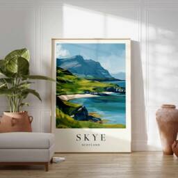 Skye Scotland Travel Poster Scottish Island Wall Art - thumbnail 2