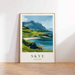 Skye Scotland Travel Poster Scottish Island Wall Art - thumbnail 3
