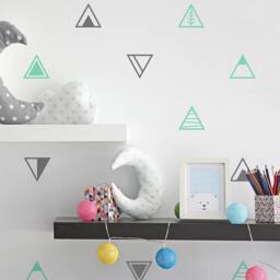 Geometric Triangle Wall Decals - Nursery Decals, Kids Room Decor, Removable Stickers - thumbnail 2